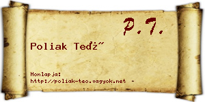 Poliak Teó névjegykártya
